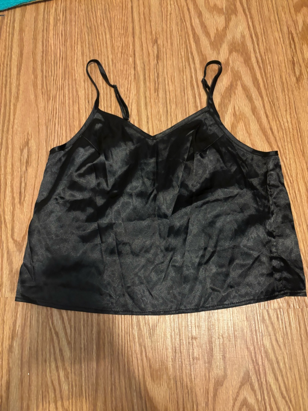 Black Satin Corset-Style Bustier Top